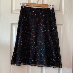 VTG Norm Thompson Neon Polka Dot Clown Silk Skirt